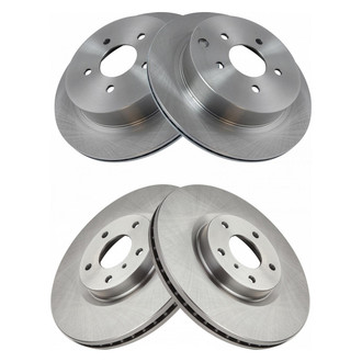 TRQ® - Plain Vented Front and Rear Disc Brake Rotors