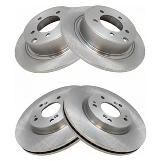 TRQ® - Plain Vented Front and Rear Disc Brake Rotors
