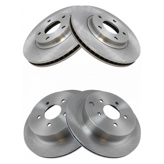 TRQ® - Plain Vented Front and Rear Disc Brake Rotors