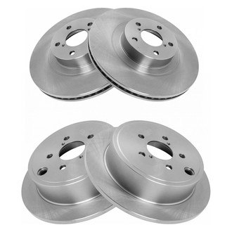 TRQ® - Plain Vented Front and Rear Disc Brake Rotors