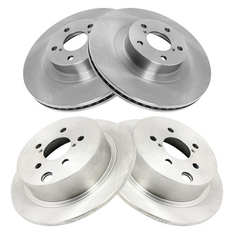 TRQ® - Plain Front and Rear Disc Brake Rotors