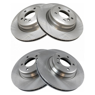 TRQ® - Plain Front and Rear Disc Brake Rotors