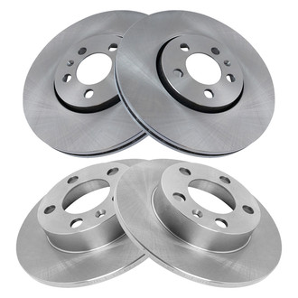 TRQ® - Plain Front and Rear Disc Brake Rotors
