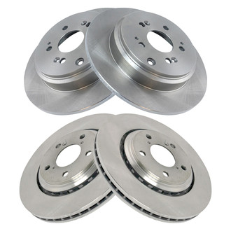 TRQ® - Plain Front and Rear Disc Brake Rotors