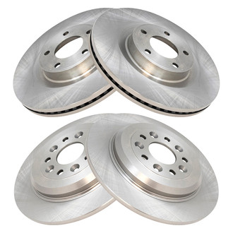 TRQ® - Plain Front and Rear Disc Brake Rotors