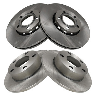 TRQ® - Plain Front and Rear Disc Brake Rotors