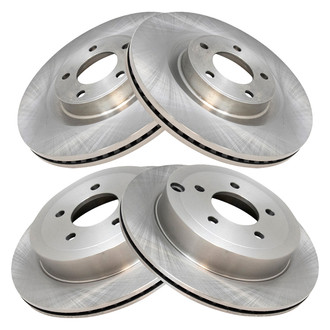 TRQ® - Plain Front and Rear Disc Brake Rotors
