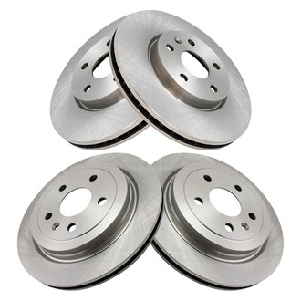 TRQ® - Plain Front and Rear Disc Brake Rotors