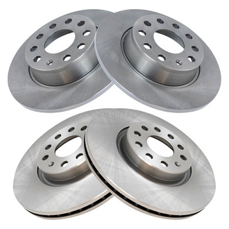 TRQ® - Plain Front and Rear Disc Brake Rotors