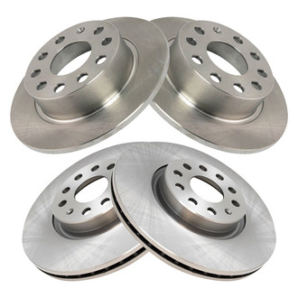 TRQ® - Plain Front and Rear Disc Brake Rotors
