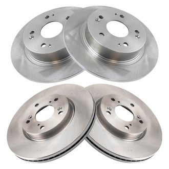 TRQ® - Plain Front and Rear Disc Brake Rotors