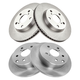 TRQ® - Plain Front and Rear Disc Brake Rotors