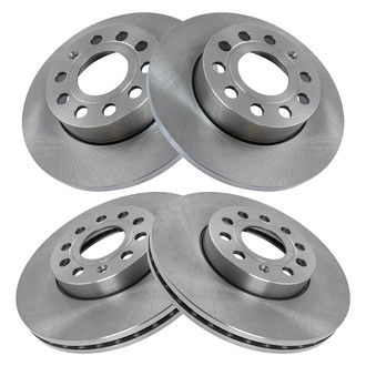 TRQ® - Plain Front and Rear Disc Brake Rotors