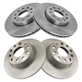 TRQ® - Plain Front and Rear Disc Brake Rotors