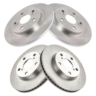 TRQ® - Plain Front and Rear Disc Brake Rotors