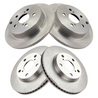 TRQ® - Plain Front and Rear Disc Brake Rotors