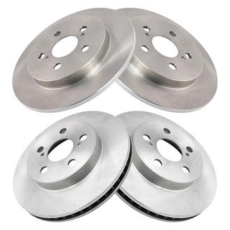 TRQ® - Plain Front and Rear Disc Brake Rotors