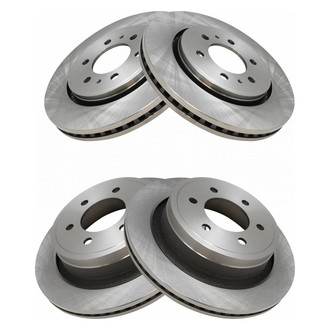 TRQ® - Plain Vented Front and Rear Disc Brake Rotors