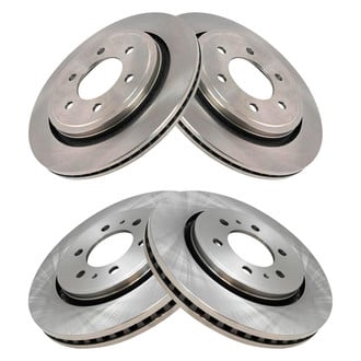 TRQ® - Plain Front and Rear Disc Brake Rotors