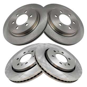 TRQ® - Plain Front and Rear Disc Brake Rotors