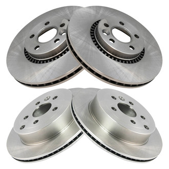 TRQ® - Plain Front and Rear Disc Brake Rotors