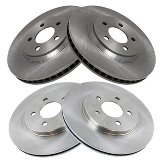 TRQ® - Plain Front and Rear Disc Brake Rotors