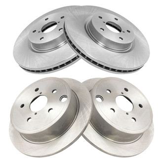TRQ® - Plain Front and Rear Disc Brake Rotors