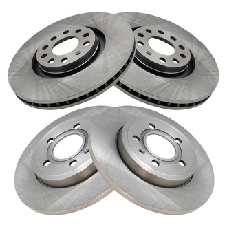 TRQ® - Plain Front and Rear Disc Brake Rotors