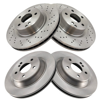 TRQ® - Plain Front and Rear Disc Brake Rotors