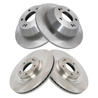 TRQ® - Plain Front and Rear Disc Brake Rotors