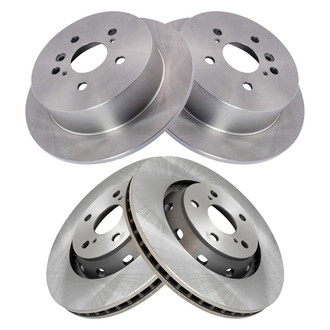 TRQ® - Plain Front and Rear Disc Brake Rotors