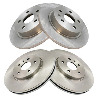 TRQ® - Plain Front and Rear Disc Brake Rotors