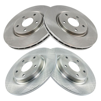 TRQ® - Plain Front and Rear Disc Brake Rotors