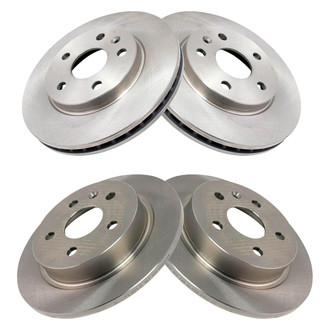 TRQ® - Plain Front and Rear Disc Brake Rotors