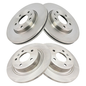 TRQ® - Plain Front and Rear Disc Brake Rotors