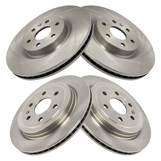 TRQ® - Plain Front and Rear Disc Brake Rotors