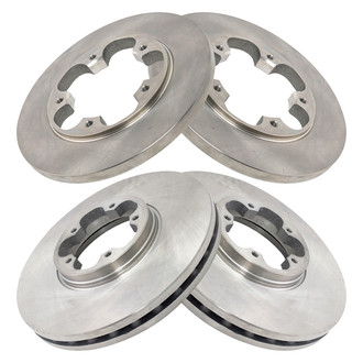 TRQ® - Plain Front and Rear Disc Brake Rotors