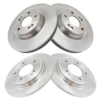 TRQ® - Plain Front and Rear Disc Brake Rotors