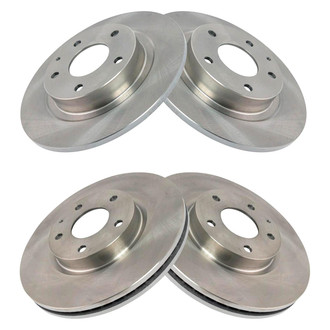 TRQ® - Plain Front and Rear Disc Brake Rotors