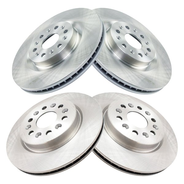 TRQ® - Plain Front and Rear Disc Brake Rotors