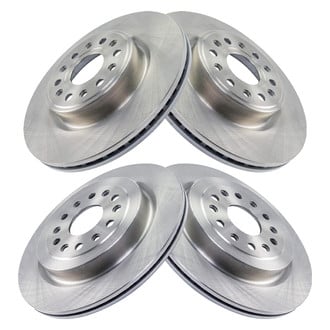 TRQ® - Plain Front and Rear Disc Brake Rotors