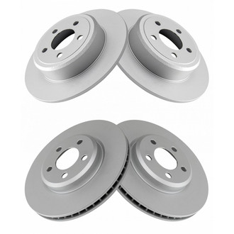 TRQ® - Plain Front and Rear Disc Brake Rotors