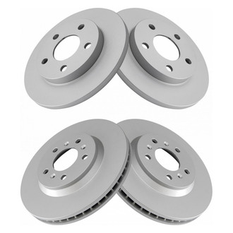 TRQ® - Plain Front and Rear Disc Brake Rotors