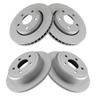 TRQ® - Plain Front and Rear Disc Brake Rotors