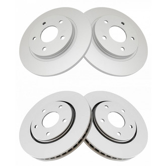 TRQ® - Plain Front and Rear Disc Brake Rotors