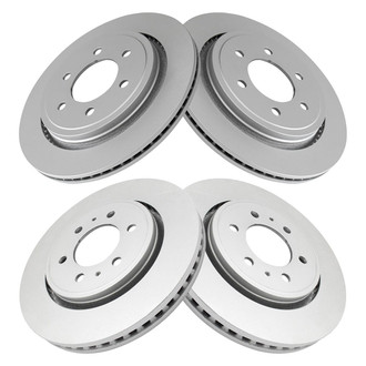 TRQ® - Plain Front and Rear Disc Brake Rotors