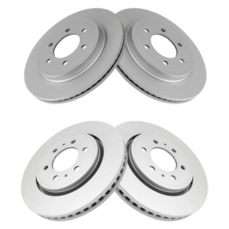TRQ® - Plain Front and Rear Disc Brake Rotors