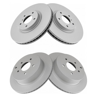 TRQ® - Plain Front and Rear Disc Brake Rotors