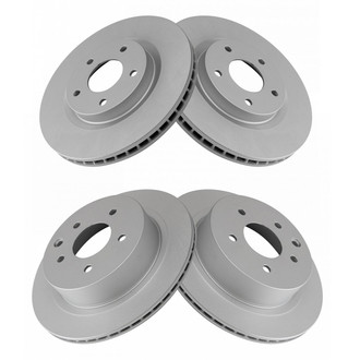 TRQ® - Plain Front and Rear Disc Brake Rotors