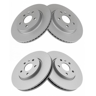 TRQ® - Plain Front and Rear Disc Brake Rotors